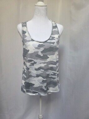SO Gray White Camo Tank Top Women's Medium Sleeveless Casual